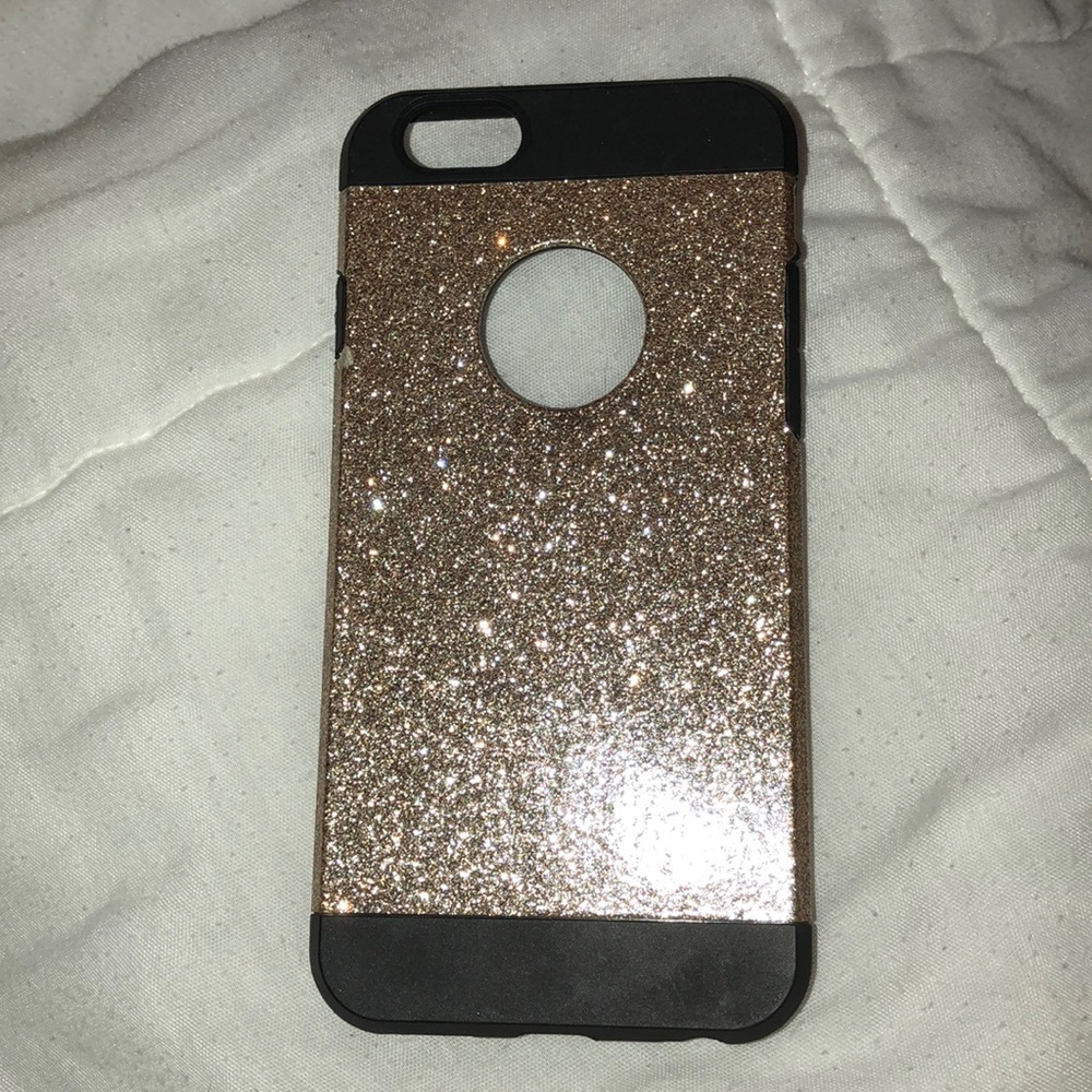 iPhone 6 gold glitter case
